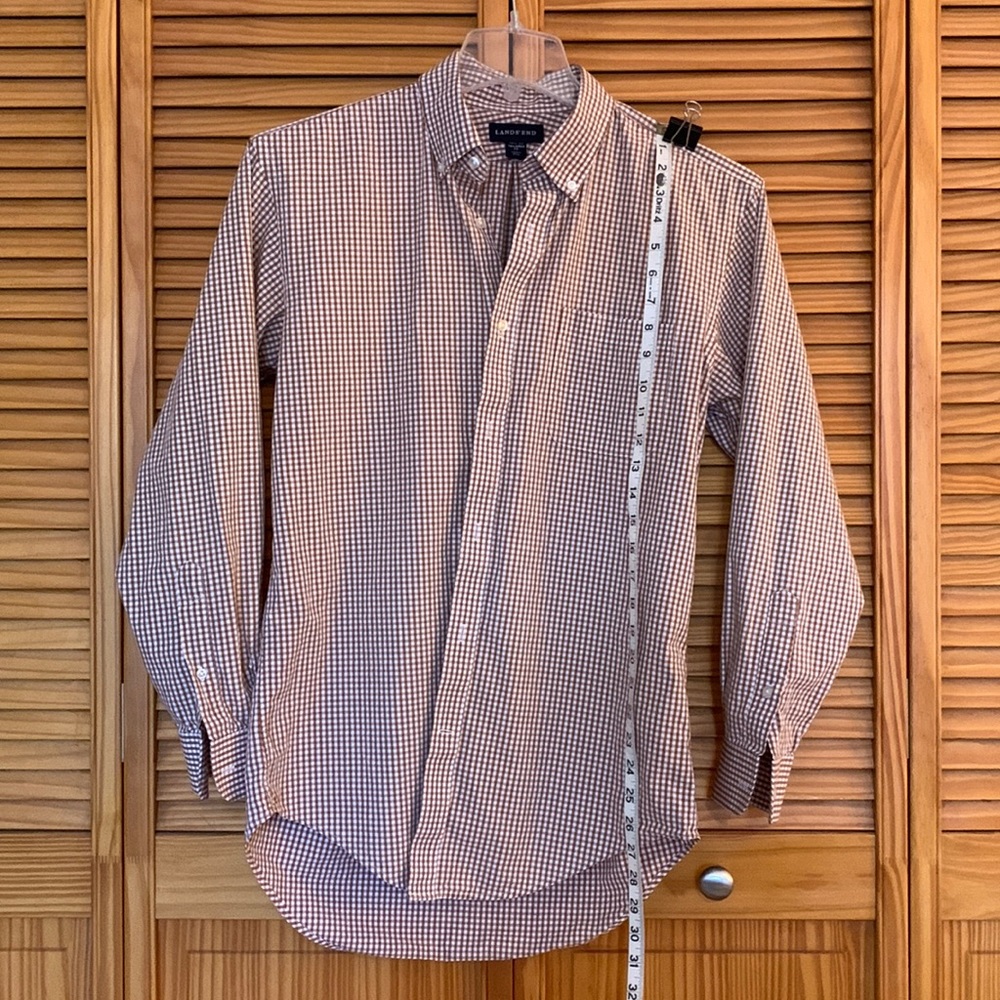 LE Mens Dress Shirt Gingham